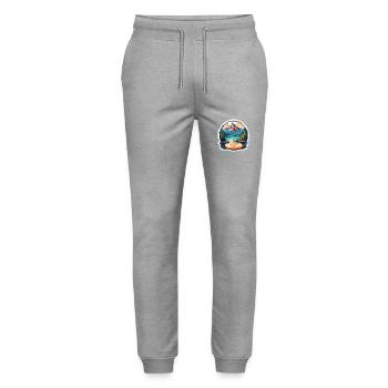 Berg / Alpen / Gipfel / Natur / Wald / Gestein - Stanley/Stella Unisex Bio Jogginghose Mover  - Grau meliert - Vorne - Marisol (170cm) & Nik (191cm)
