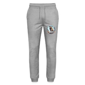 Hyäne / Afrika / Safrai / Zoo / Wildis / Tier - Stanley/Stella Unisex Bio Jogginghose Mover  - Grau meliert - Vorne - Marisol (170cm) & Nik (191cm)