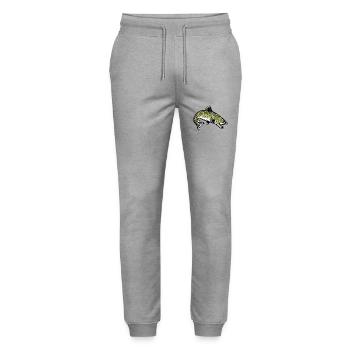 Hecht Fisch Fischer Angler Wildtier Flossen Ahoi - Stanley/Stella Unisex Bio Jogginghose Mover  - Grau meliert - Vorne - Marisol (170cm) & Nik (191cm)