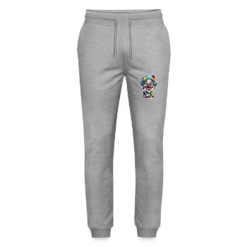 Clown / Zirkus / Fasching / Karneval / verspielt - Stanley/Stella Unisex Bio Jogginghose Mover  - Grau meliert - Vorne - Marisol (170cm) & Nik (191cm)