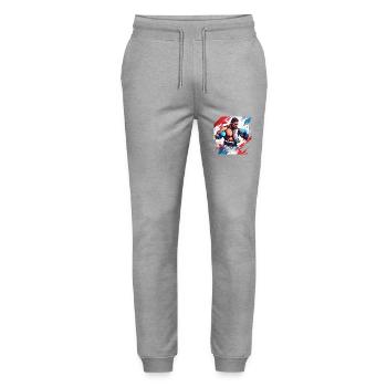 Boxer / Sports / Fight / Arena / Boxing Ring / Fists - Stanley/Stella Mover Unisex Organic Jogging Trousers - heather grey - Front - Marisol (170cm) & Nik (191cm)