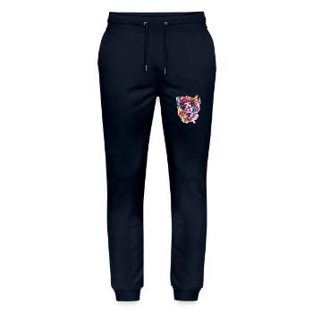 Cupidon / Amour / Flèche / Coeur / Saint Valentin - Pantalon de jogging bio MOVER Stanley/Stella unisexe - marine - Devant - Marisol (170cm) & Nik (191cm)