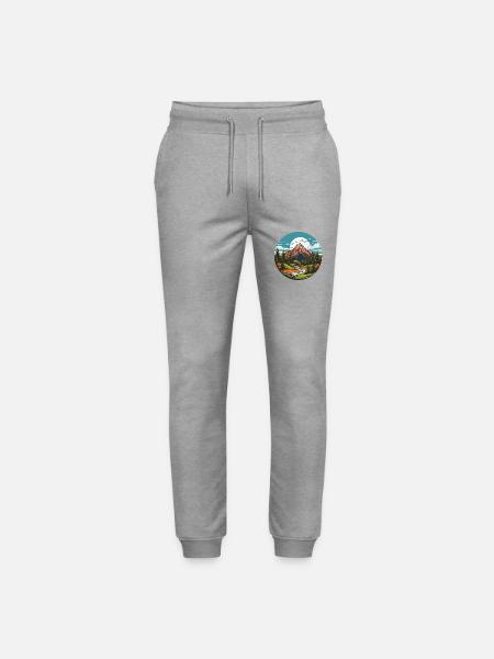Mountains, Landscape, Circle - Stanley/Stella Mover Unisex Organic Jogging Trousers - heather grey