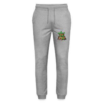 Geburtstagstorte / Kuchen / Happy Birthday / Torte - Stanley/Stella Unisex Bio Jogginghose Mover  - Grau meliert - Vorne - Marisol (170cm) & Nik (191cm)