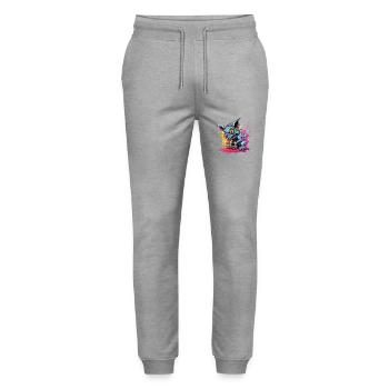 Chupacabra / Sucking Creature / Monster /Spain - Stanley/Stella Mover Unisex Organic Jogging Trousers - heather grey - Front - Marisol (170cm) & Nik (191cm)