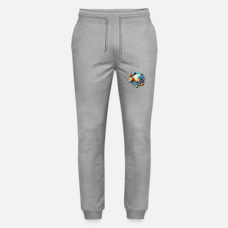 Planets / Solar System / Space / Galaxy - Stanley/Stella Mover Unisex Organic Jogging Trousers - heather grey