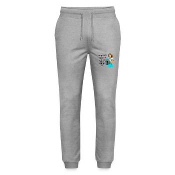 Retro woman housewife sarcastic design - Stanley/Stella Unisex Bio Jogginghose Mover  - Grau meliert - Vorne - Marisol (170cm) & Nik (191cm)