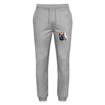 Spartan / Warrior / Fighter / Ancient / Sparta - Stanley/Stella Mover Unisex Organic Jogging Trousers - heather grey - Front - Marisol (170cm) & Nik (191cm)