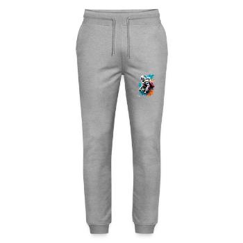 Spartan / Warrior / Fighter / Ancient / Sparta - Stanley/Stella Mover Unisex Organic Jogging Trousers - heather grey - Front - Marisol (170cm) & Nik (191cm)