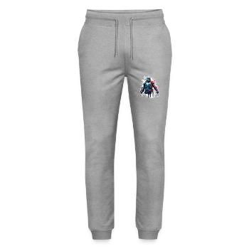 Spartan / Warrior / Fighter / Ancient / Sparta - Stanley/Stella Mover Unisex Organic Jogging Trousers - heather grey - Front - Marisol (170cm) & Nik (191cm)