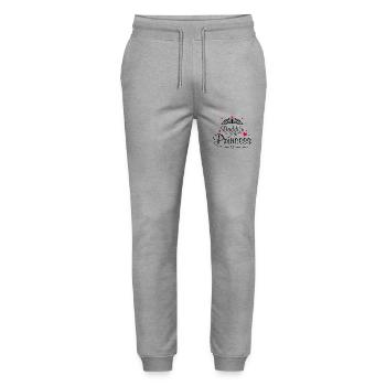 Papas kleine Prinzessin - Stanley/Stella Unisex Bio Jogginghose Mover  - Grau meliert - Vorne - Marisol (170cm) & Nik (191cm)