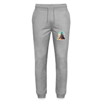Sandcastle / Building / Playing / Castle / Holiday - Stanley/Stella Mover Unisex Organic Jogging Trousers - heather grey - Front - Marisol (170cm) & Nik (191cm)