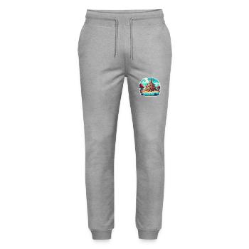 Sandcastle / Building / Playing / Castle / Holiday - Stanley/Stella Mover Unisex Organic Jogging Trousers - heather grey - Front - Marisol (170cm) & Nik (191cm)