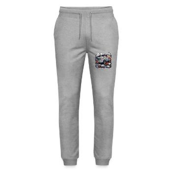 Camping-car / Camping-car / camping / Roadtrip / Voyage - Pantalon de jogging bio MOVER Stanley/Stella unisexe - gris chiné - Devant - Marisol (170cm) & Nik (191cm)