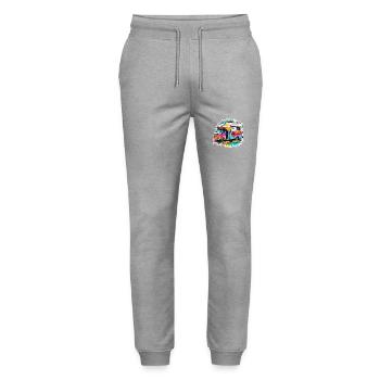 Camping-car / Camping-car / camping / Roadtrip / Voyage - Pantalon de jogging bio MOVER Stanley/Stella unisexe - gris chiné - Devant - Marisol (170cm) & Nik (191cm)
