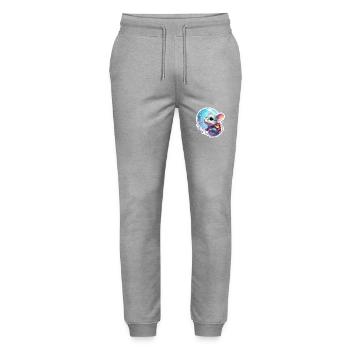 Animal in Soap Bubble / Childlike / Cute / Mouse - Stanley/Stella Mover Unisex Organic Jogging Trousers - heather grey - Front - Marisol (170cm) & Nik (191cm)