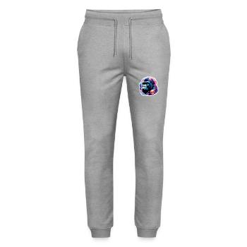 Animal in soap bubble / childlike / cute / gorilla - Stanley/Stella Mover Unisex Organic Jogging Trousers - heather grey - Front - Marisol (170cm) & Nik (191cm)