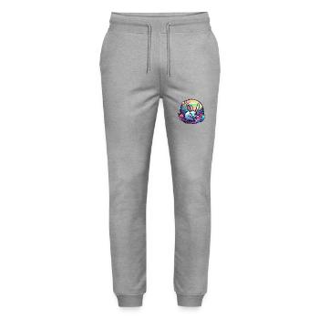 Animal in Soap Bubble / Childlike / Cute / Bunny - Stanley/Stella Mover Unisex Organic Jogging Trousers - heather grey - Front - Marisol (170cm) & Nik (191cm)