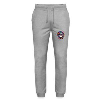 Cute Monkey / Monkey Girl / Cute / Hair Bow - Stanley/Stella Mover Unisex Organic Jogging Trousers - heather grey - Front - Marisol (170cm) & Nik (191cm)