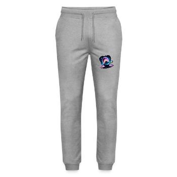 Silhouette / Wald / Porträt / Bäume / Tasse - Stanley/Stella Unisex Bio Jogginghose Mover  - Grau meliert - Vorne - Marisol (170cm) & Nik (191cm)