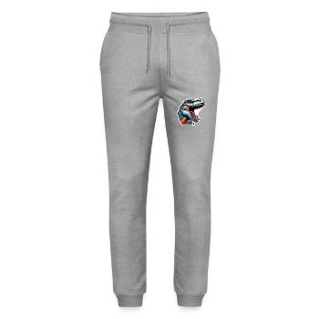Dinosaur / Animal / Prehistoric / Reptile / Boys - Stanley/Stella Mover Unisex Organic Jogging Trousers - heather grey - Front - Marisol (170cm) & Nik (191cm)