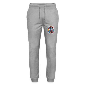 Clown Tier / Zirkus / lustig / bunt / Show / Kuh - Stanley/Stella Unisex Bio Jogginghose Mover  - Grau meliert - Vorne - Marisol (170cm) & Nik (191cm)
