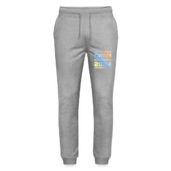 Gran Canaria 2024 Bunt - Stanley/Stella Unisex Bio Jogginghose Mover  - Grau meliert - Vorne - Marisol (170cm) & Nik (191cm)
