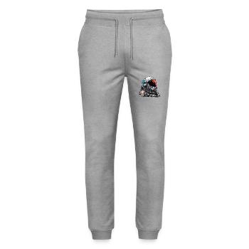Astronaut / Weltall / Weltraum / Raumschiff / Mond - Stanley/Stella Unisex Bio Jogginghose Mover  - Grau meliert - Vorne - Marisol (170cm) & Nik (191cm)