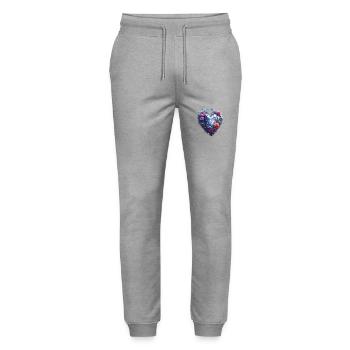 Herz / Muttertag / Liebe / Feiertage / Love - Stanley/Stella Unisex Bio Jogginghose Mover  - Grau meliert - Vorne - Marisol (170cm) & Nik (191cm)