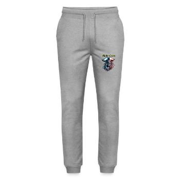 Pirat / Ahoi / Anker / Kapitän / Totenkopf / Rum - Stanley/Stella Unisex Bio Jogginghose Mover  - Grau meliert - Vorne - Marisol (170cm) & Nik (191cm)