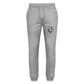 Coeur / Fête des Mères / Amour / Vacances / Amour - Pantalon de jogging bio MOVER Stanley/Stella unisexe - gris chiné - Devant - Marisol (170cm) & Nik (191cm)