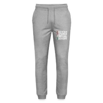 Italie Vaffanculo italien - Pantalon de jogging bio MOVER Stanley/Stella unisexe - gris chiné - Devant - Marisol (170cm) & Nik (191cm)