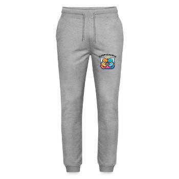 Sleepysaurus Official Sleep Outfit Chemise de nuit - Pantalon de jogging bio MOVER Stanley/Stella unisexe - gris chiné - Devant - Marisol (170cm) & Nik (191cm)