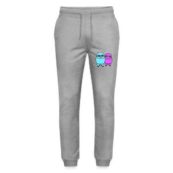 2 Lunettes de soleil Sheep Party Sheep Team Friends - Pantalon de jogging bio MOVER Stanley/Stella unisexe - gris chiné - Devant - Marisol (170cm) & Nik (191cm)