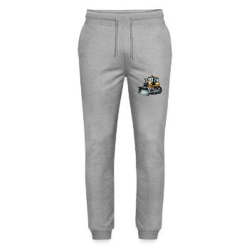 Bulldozer junior - Pantalon de jogging bio MOVER Stanley/Stella unisexe - gris chiné - Devant - Marisol (170cm) & Nik (191cm)