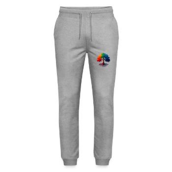 WPAP Style - Yew - Stanley/Stella Mover Unisex Organic Jogging Trousers - heather grey - Front - Marisol (170cm) & Nik (191cm)