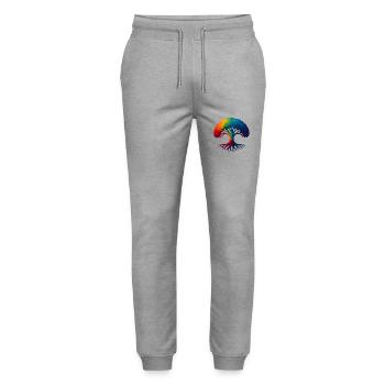 WPAP Style - Yggdrasil World Tree World Ash - Stanley/Stella Mover Unisex Organic Jogging Trousers - heather grey - Front - Marisol (170cm) & Nik (191cm)