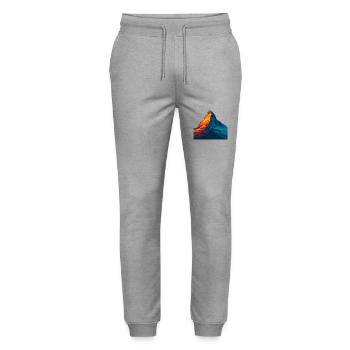 WPAP Style - Matterhorn, Mountain Switzerland - Stanley/Stella Mover Unisex Organic Jogging Trousers - heather grey - Front - Marisol (170cm) & Nik (191cm)