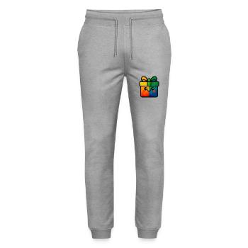 WPAP Polygon Kawaii Style Baby Toy Gift - Stanley/Stella Mover Unisex Organic Jogging Trousers - heather grey - Front - Marisol (170cm) & Nik (191cm)