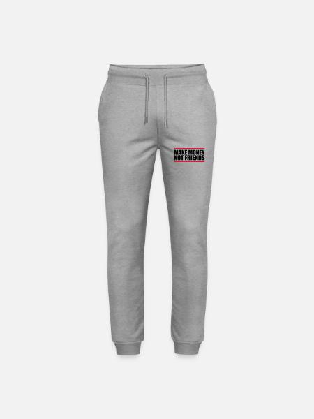 Make Money Saying - Stanley/Stella Mover Unisex Organic Jogging Trousers - heather grey
