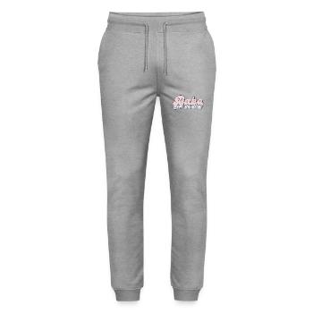 Babe Pastell - Brautteam - Stanley/Stella Unisex Bio Jogginghose Mover  - Grau meliert - Vorne - Marisol (170cm) & Nik (191cm)