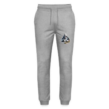 Mountain - Stanley/Stella Mover Unisex Organic Jogging Trousers - heather grey - Front - Marisol (170cm) & Nik (191cm)