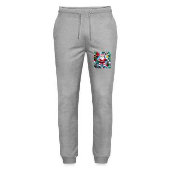 Origami Père Noël - Pantalon de jogging bio MOVER Stanley/Stella unisexe - gris chiné - Devant - Marisol (170cm) & Nik (191cm)