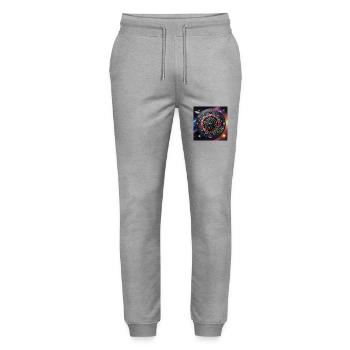 Astronomical Accuracy - Darts in Space - Stanley/Stella Mover Unisex Organic Jogging Trousers - heather grey - Front - Marisol (170cm) & Nik (191cm)