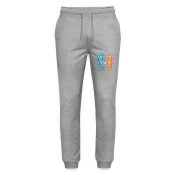 Seahorse Couple Love Couple In Love - Stanley/Stella Mover Unisex Organic Jogging Trousers - heather grey - Front - Marisol (170cm) & Nik (191cm)