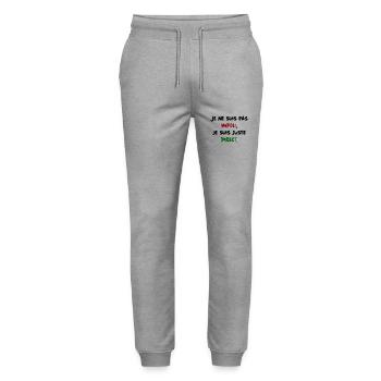 Je ne suis pas impoli, je suis juste direct Humour - Pantalon de jogging bio MOVER Stanley/Stella unisexe - gris chiné - Devant - Marisol (170cm) & Nik (191cm)