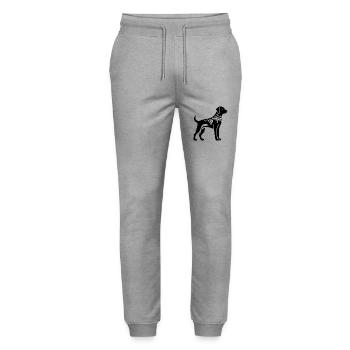 Dalmatian Dog - Stanley/Stella Mover Unisex Organic Jogging Trousers - heather grey - Front - Marisol (170cm) & Nik (191cm)