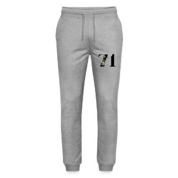 Nummer 71 Blumengrün - 71. Blumengeburtstag - Stanley/Stella Unisex Bio Jogginghose Mover  - Grau meliert - Vorne - Marisol (170cm) & Nik (191cm)