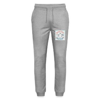 Poisson d’Avril ! - Pantalon de jogging bio MOVER Stanley/Stella unisexe - gris chiné - Devant - Marisol (170cm) & Nik (191cm)