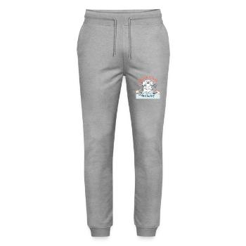 Poisson d'Avril - French April Fool's Joke - Pantalon de jogging bio MOVER Stanley/Stella unisexe - gris chiné - Devant - Marisol (170cm) & Nik (191cm)